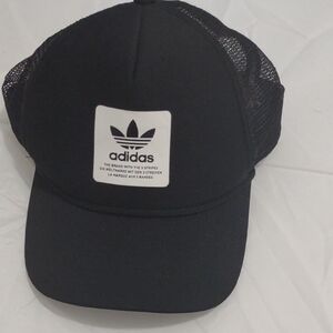 Adidas Black Trucker Cap with Logo